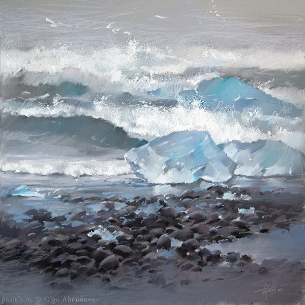 Льдины и океан Ice floes and The Ocean 50×50. 2014
