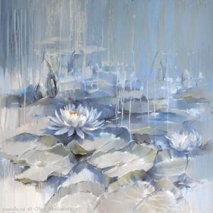 Water Lilies 03. Blue Pond 80×80. 2017