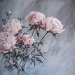 Хрустальный розовый 70×70. 2018 (на выставке во Франции)