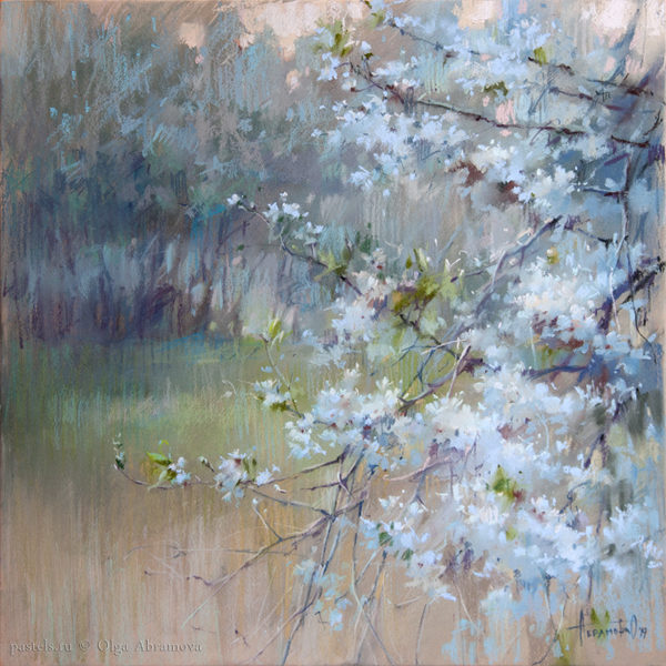 Cherry trees. Dusk 50×50. 2019