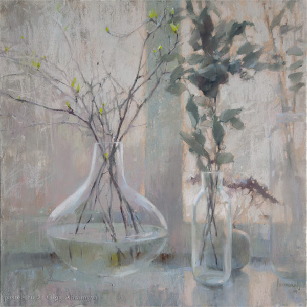 Old eucalyptus and spring 70×70. 2020