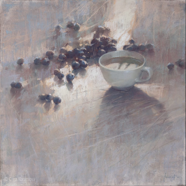 Blueberry. Coffee and berries 50x50cm 2022